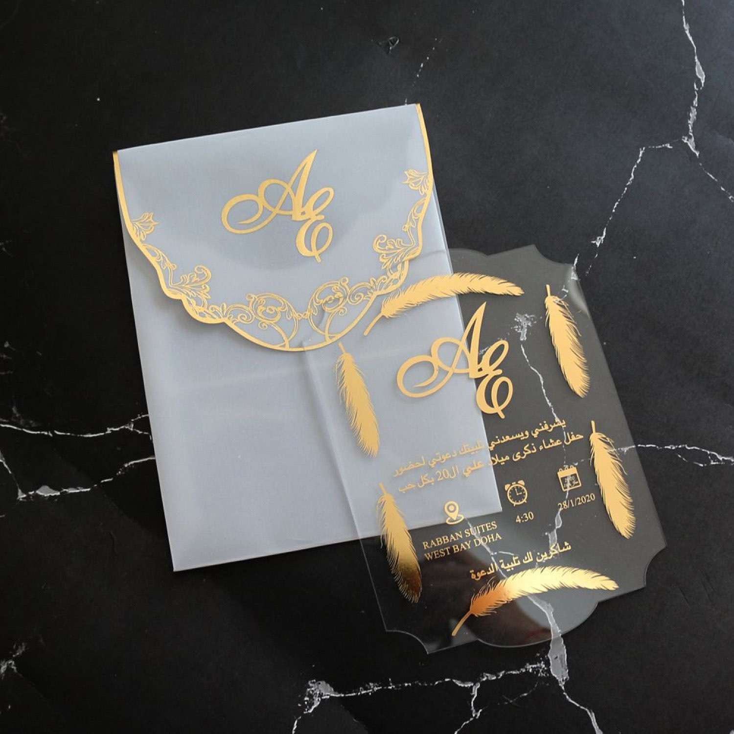 Transparent Acrylic Invitation Card Wedding Invitation Card Celebration Invitation